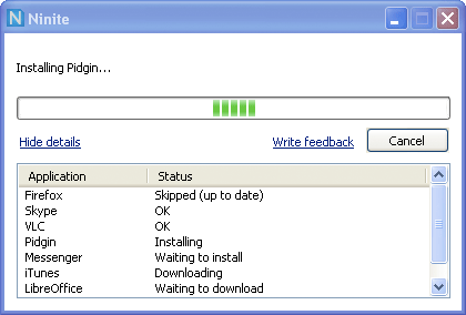 Ninite Software gratis para pc windows